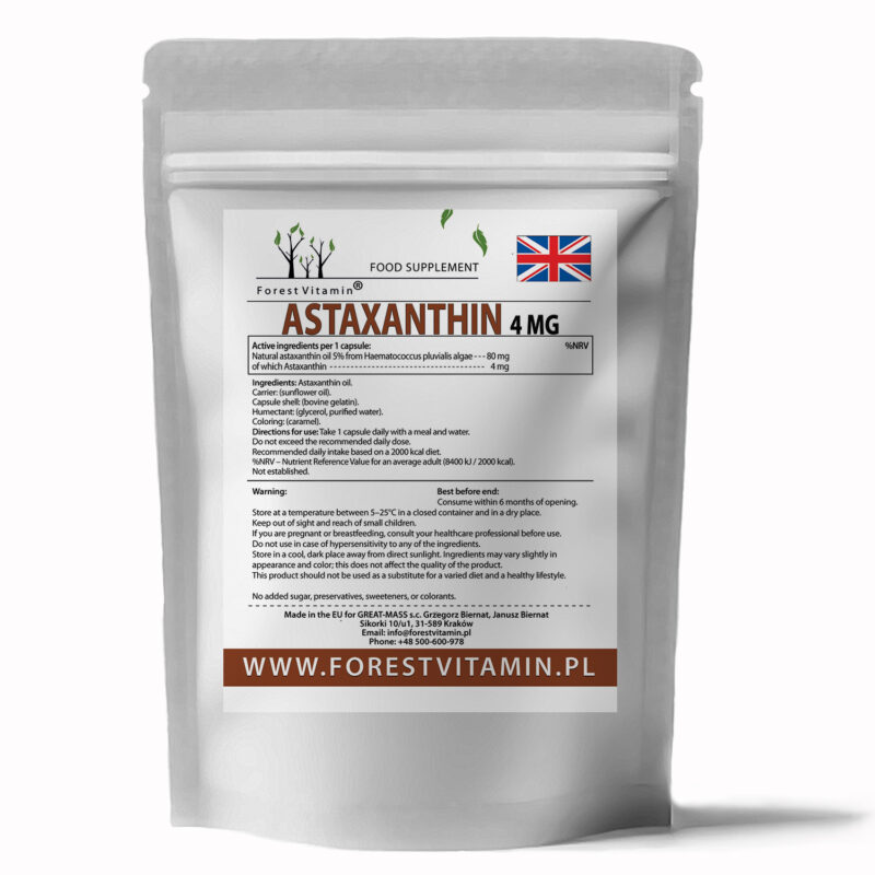 Forest Vitamin® Astaxanthin Natural 4 mg - Softgel Capsules - Image 3