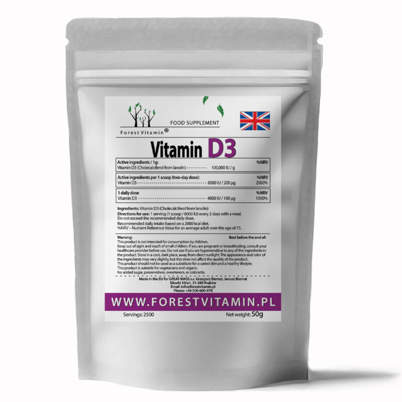 Forest Vitamin® D3 100.000 iu 50g - Proszek - obrazek 3