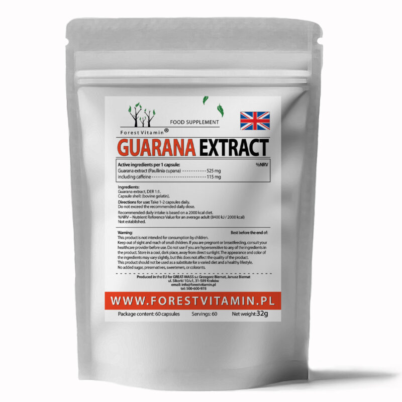 Forest Vitamin® Guarana Extract 525 mg - 60 Capsules - Image 3
