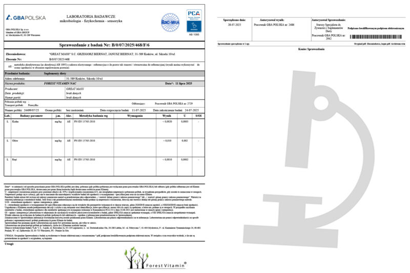 Forest Vitamin® NAC (N-acetyl L-cysteina) - Proszek - obrazek 2