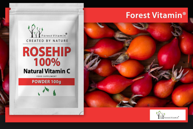 Forest Vitamin® - Dzika Róża Ekstrakt - Naturalna Witamina C - Proszek - obrazek 9