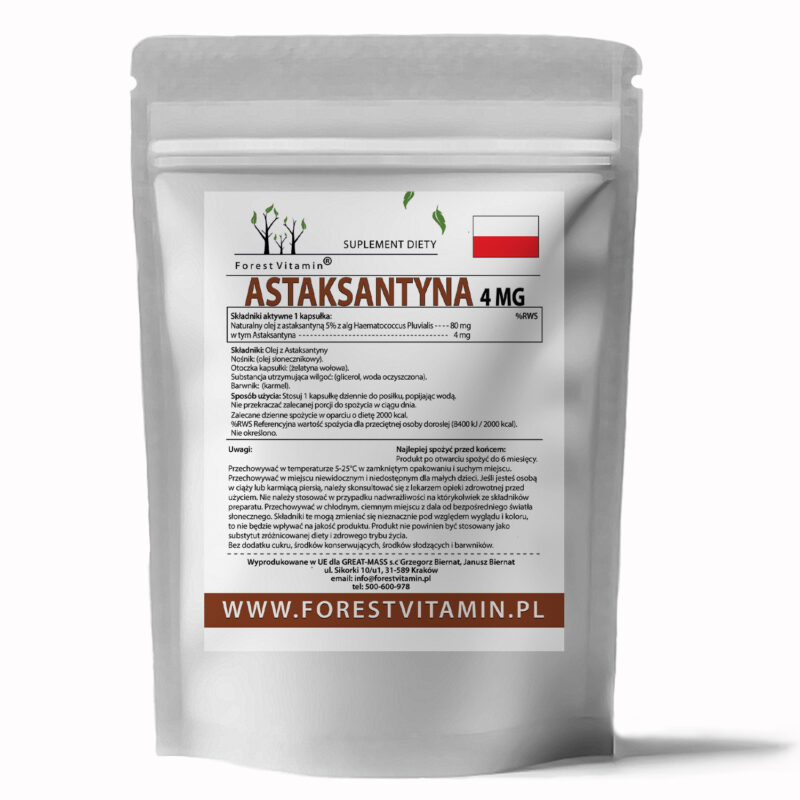Forest Vitamin® Astaxanthin Natural 4 mg - Softgel Capsules - Image 2