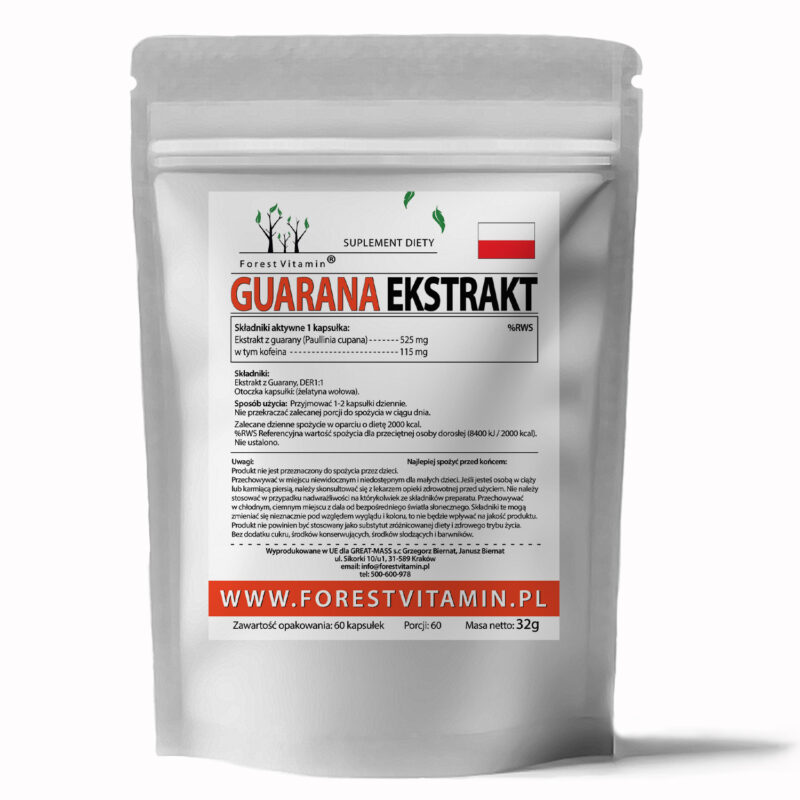 Forest Vitamin® Guarana Extract 525 mg - 60 Capsules - Image 2