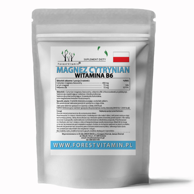 Forest Vitamin® Magnez Cytrynian 450 mg + Witamina B6 - Tabletki - obrazek 2