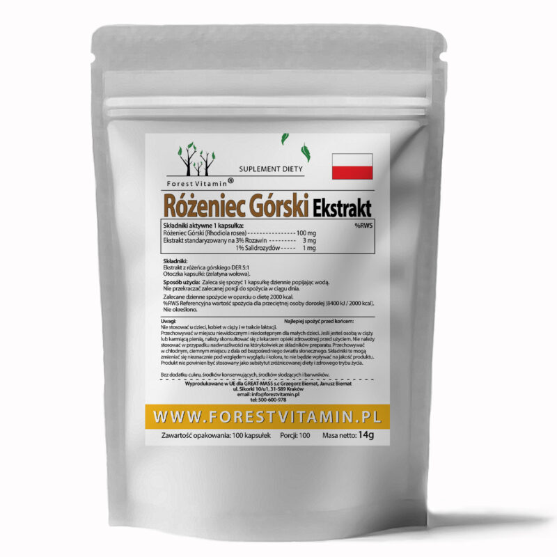 Forest Vitamin® Różeniec Górski Ekstrakt 100 mg - 100 Kapsułek - obrazek 2