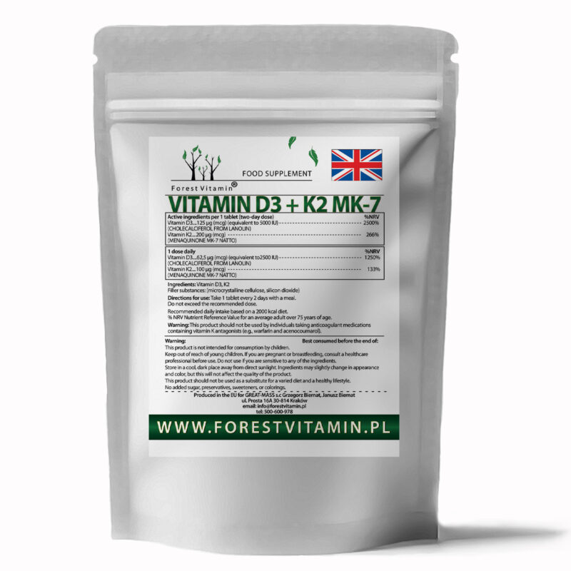 Forest Vitamin® Vitamin D3 5000 iu K2 MK-7 200 µg - Tablets - Image 3