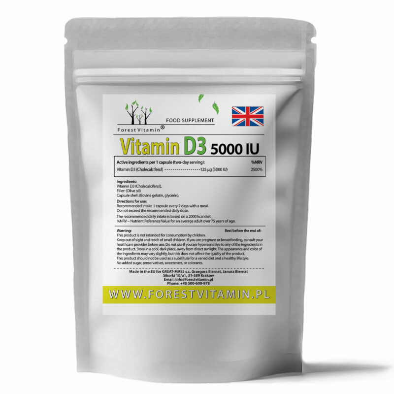 Forest Vitamin® Witamina D3 5000 iu - Softgel Kapsułki - obrazek 3
