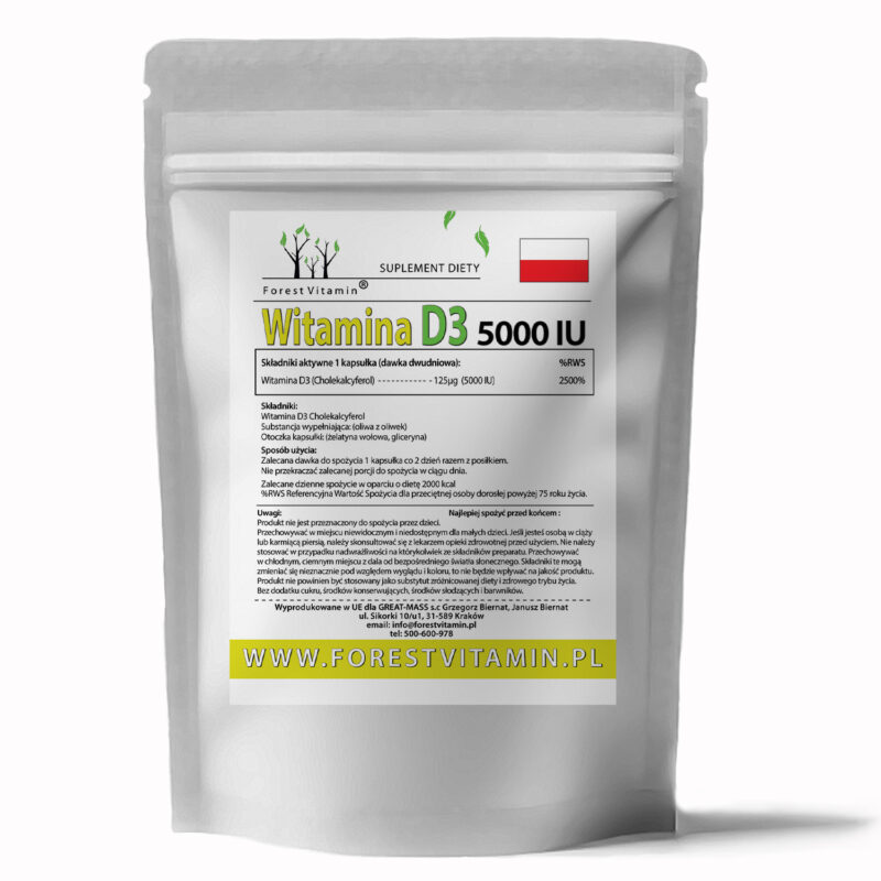 Forest Vitamin® Witamina D3 5000 iu - Softgel Kapsułki - obrazek 2