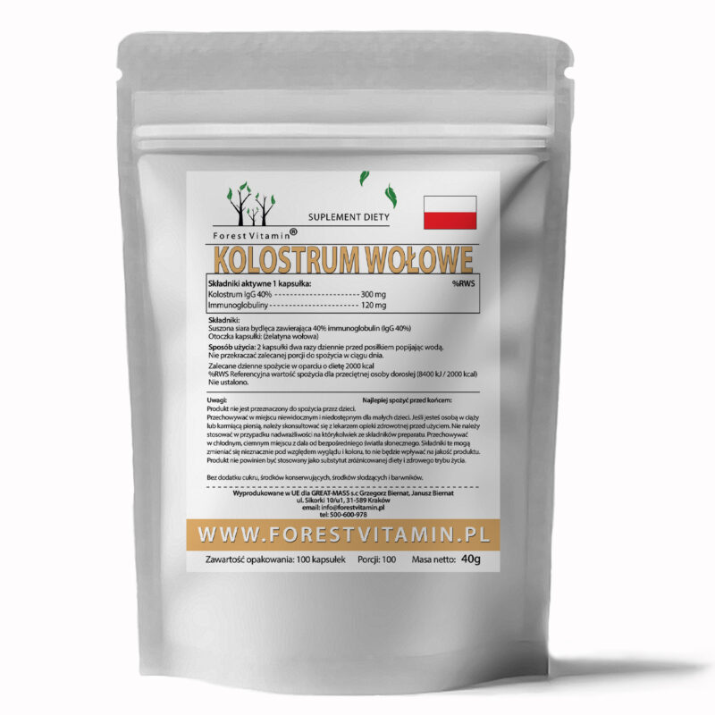 Forest Vitamin® Colostrum Bovines IgG 40% 300 mg - 100 Capsules - Image 2