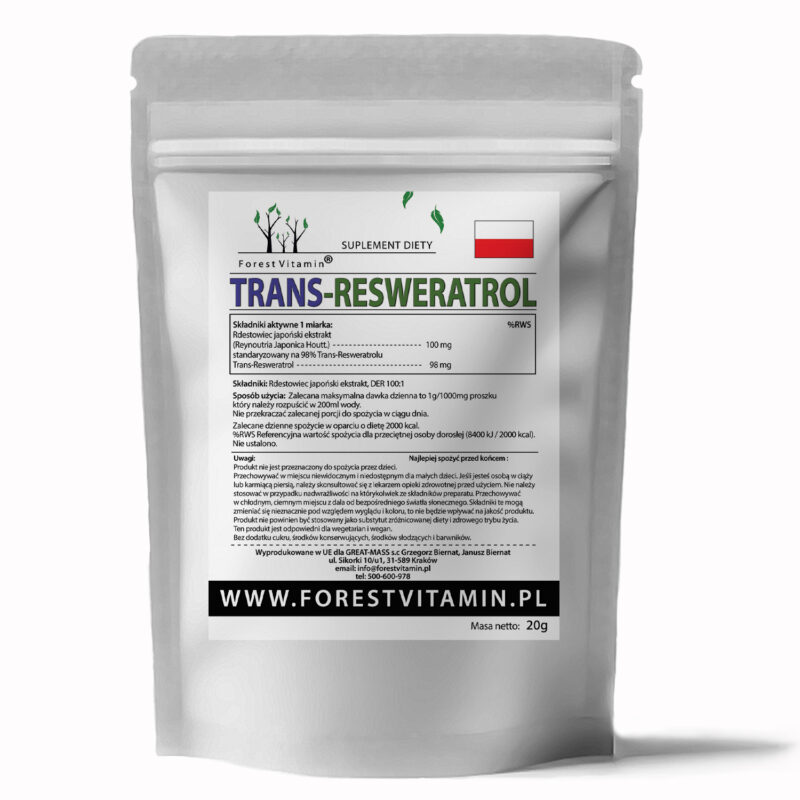 Forest Vitamin® Trans Resweratrol - 20g w Proszku - obrazek 2