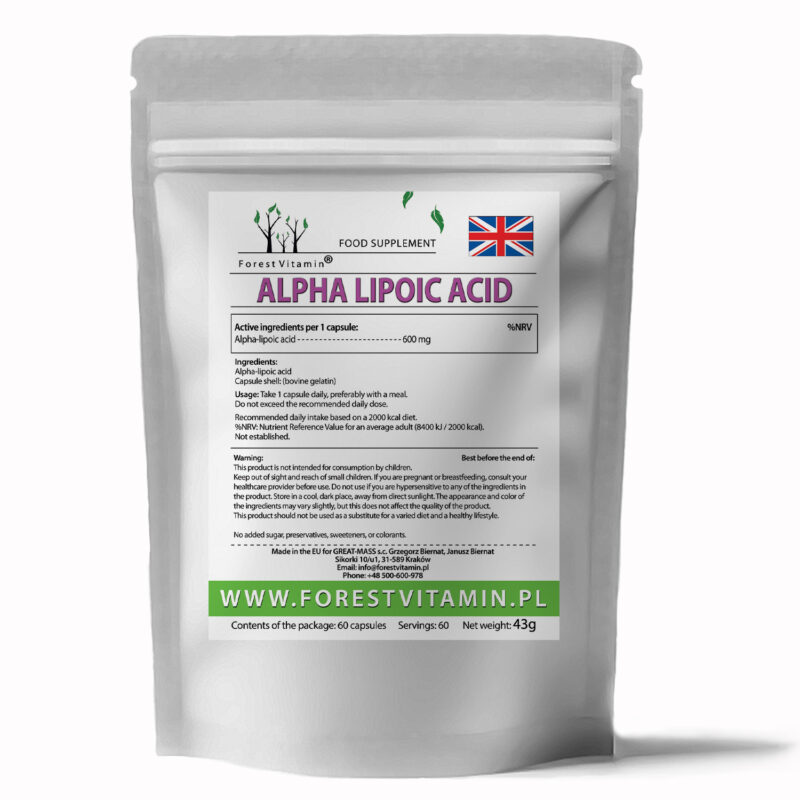 Forest Vitamin® KWAS ALFA LIPONOWY (ALA) 600 mg - 60 Kapsułek - obrazek 3