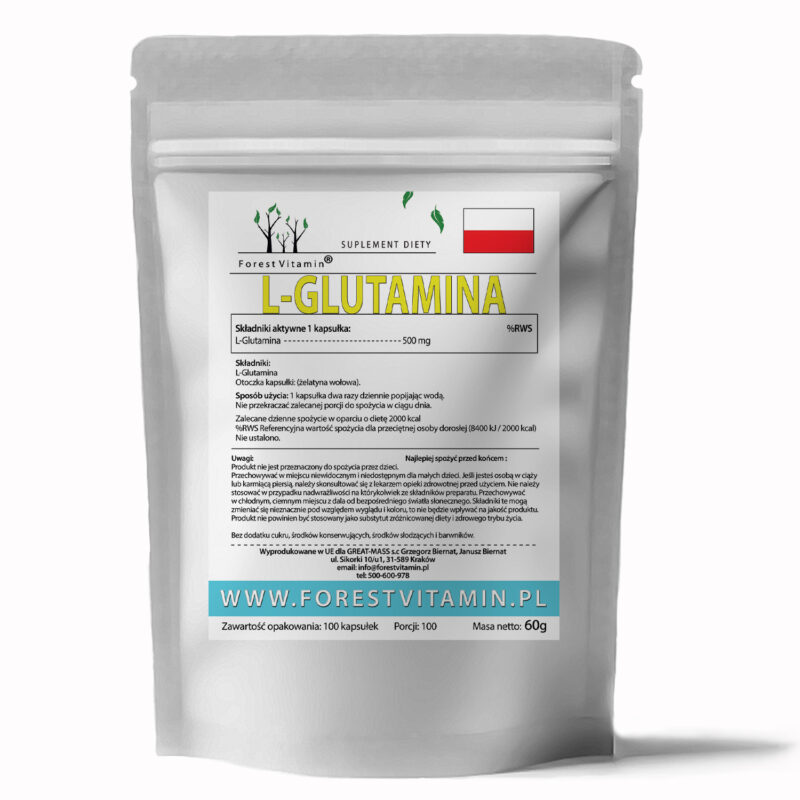 Forest Vitamin® L-GLUTAMINE 500 mg - 100 Capsules - Image 2