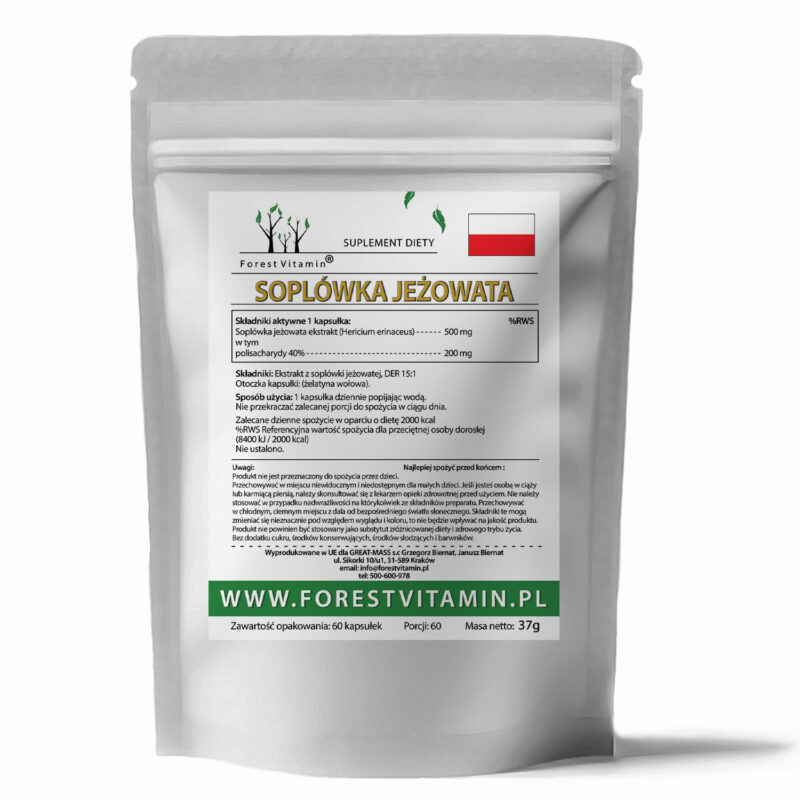 Forest Vitamin® LION'S MANE (Soplówka Jeżowata) 500 mg - 60 Kapsułek - obrazek 2