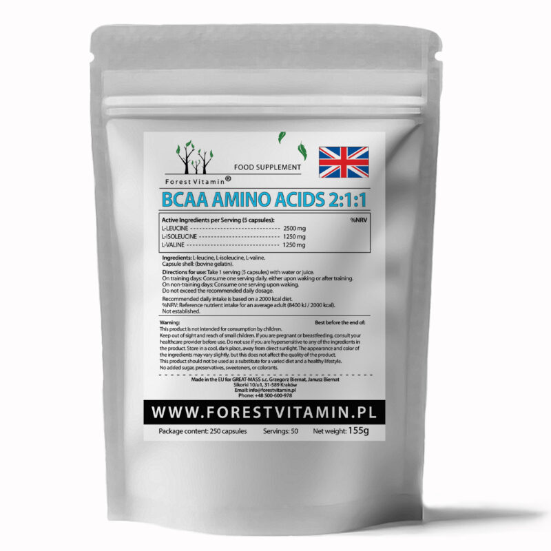 Forest Vitamin® BCAA 2:1:1 500 mg - 250 Kapsułek - obrazek 3