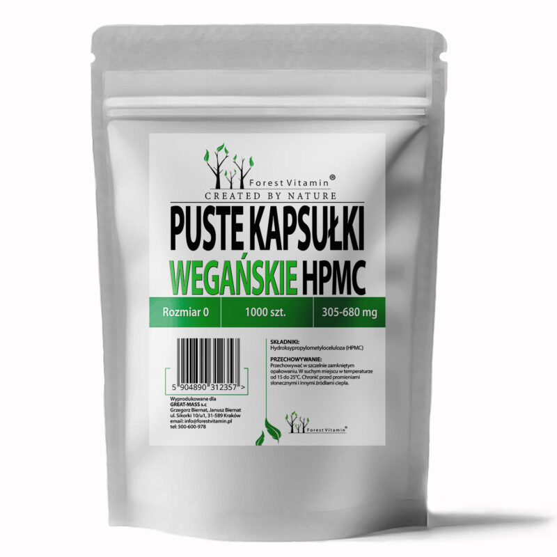 Forest Vitamin® Puste kapsułki Wegańskie HPMC  Rozmiar 0 - obrazek 2