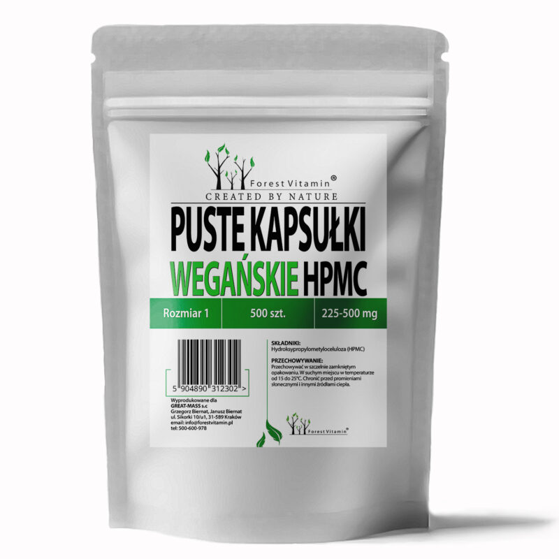 Forest Vitamin® Puste kapsułki Wegańskie HPMC  Rozmiar 1