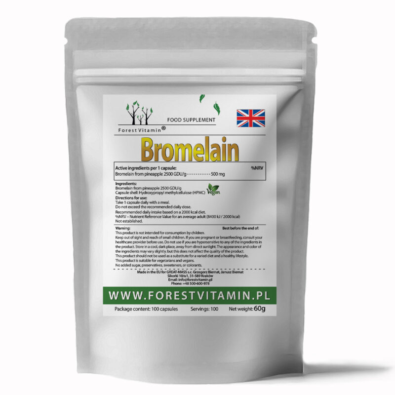 Forest Vitamin® Bromelaina 500 mg - 100 Kapsułek HPMC - obrazek 3