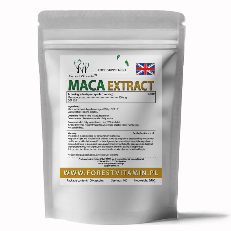 Forest Vitamin® Maca Ekstrakt 500 mg - 100 Kapsułek - obrazek 3