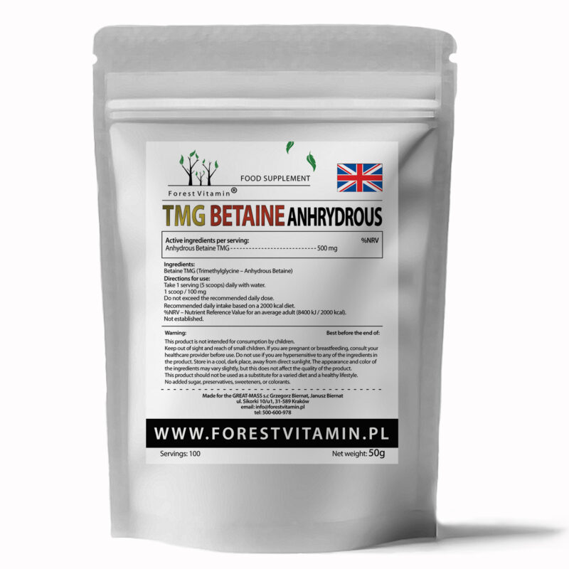 Forest Vitamin® Betaina Bezwodna TMG - 50 gramów w Proszku - obrazek 3