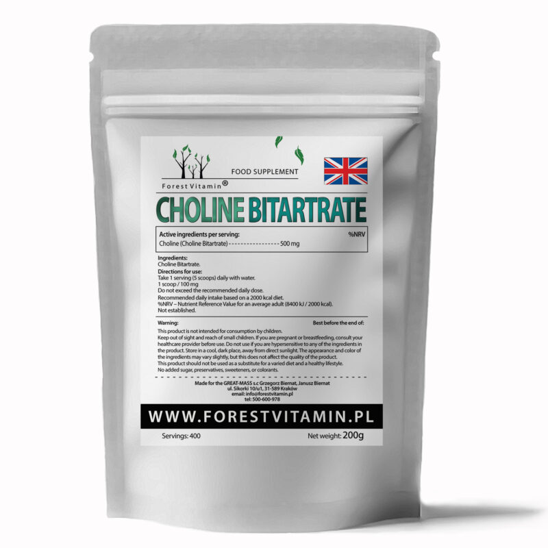 Forest Vitamin® Dwuwinian Choliny 500 mg - 200 gramów w Proszku - obrazek 3