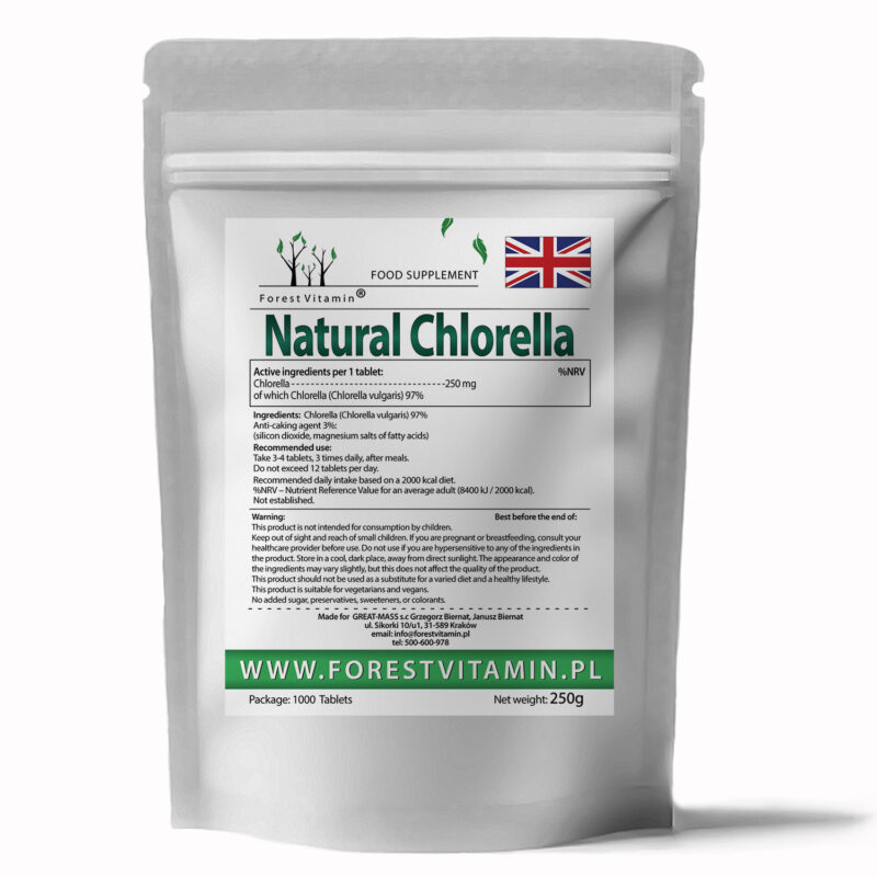 Forest Vitamin® Chlorella Naturalna 250 mg - 1000 Tabletek - obrazek 3