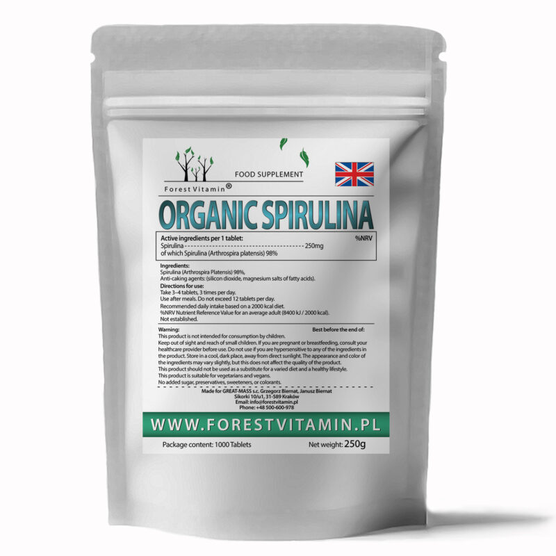 Forest Vitamin® Spirulina Organiczna 250 mg - 1000 Tabletek - obrazek 3