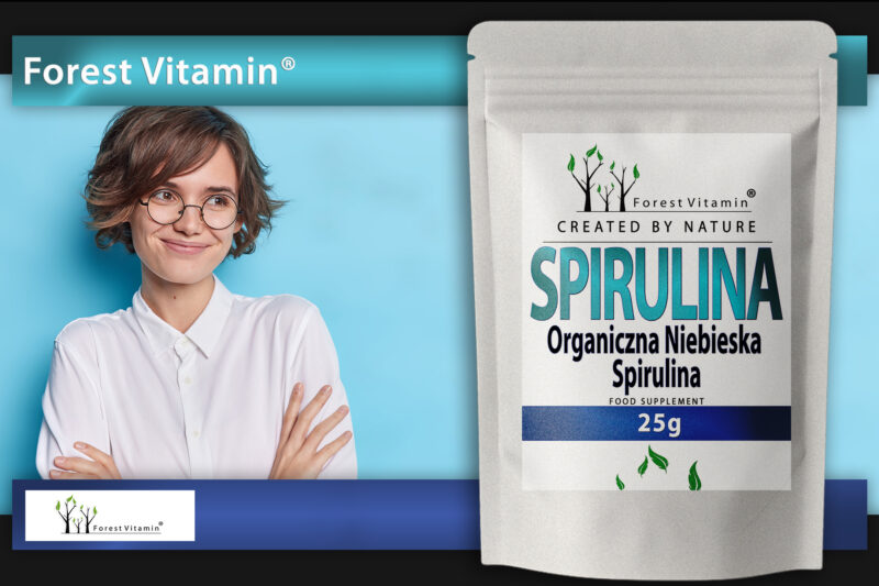 Forest Vitamin® Spirulina Organiczna Niebieska 340 mg - 25 gramów w Proszku - obrazek 7