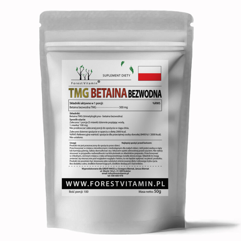 Forest Vitamin® Betaina Bezwodna TMG - 50 gramów w Proszku - obrazek 2