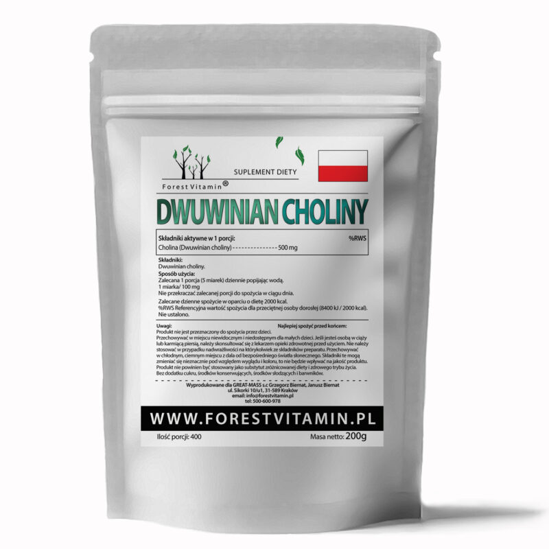 Forest Vitamin® Dwuwinian Choliny 500 mg - 200 gramów w Proszku - obrazek 2