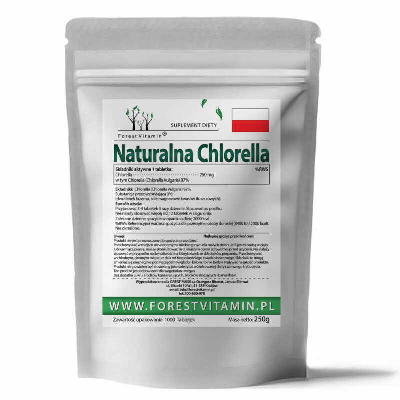 Forest Vitamin® Chlorella Naturalna 250 mg - 1000 Tabletek - obrazek 2