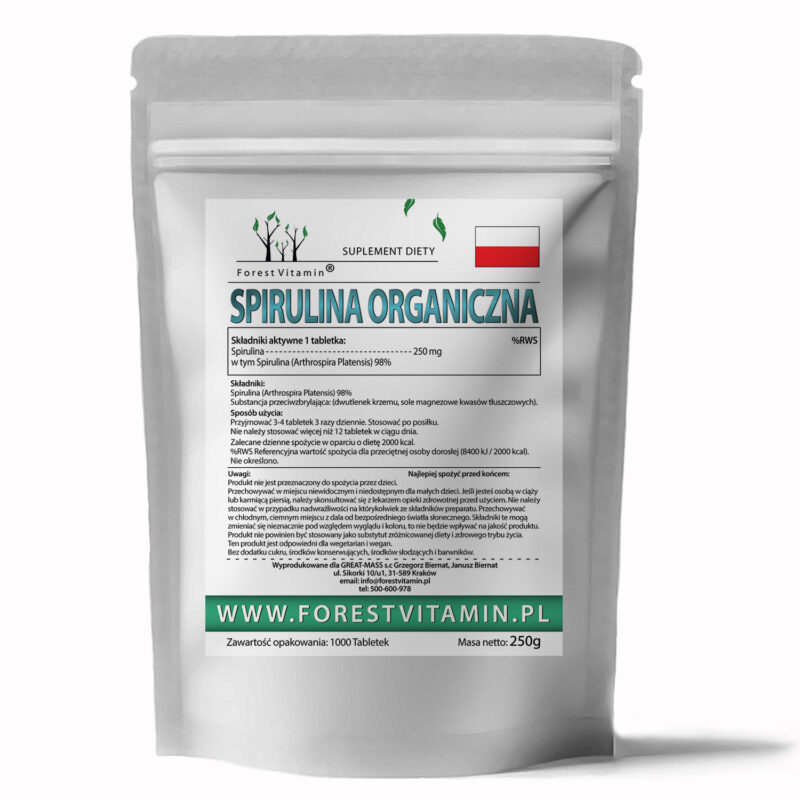 Forest Vitamin® Spirulina Organiczna 250 mg - 1000 Tabletek - obrazek 2